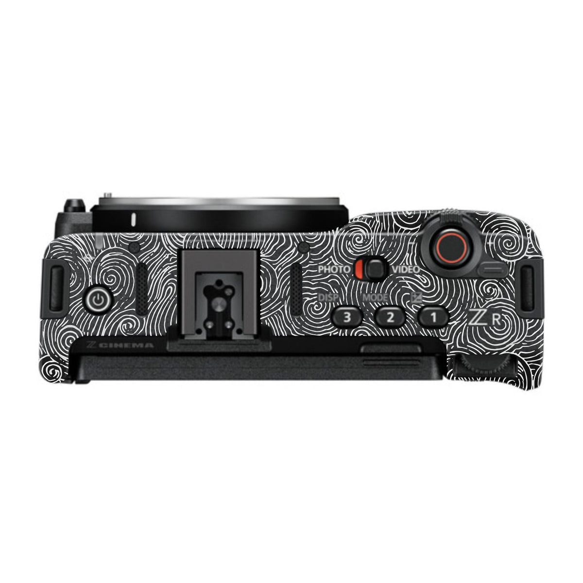 White Spirals Nikon ZR Camera Skin