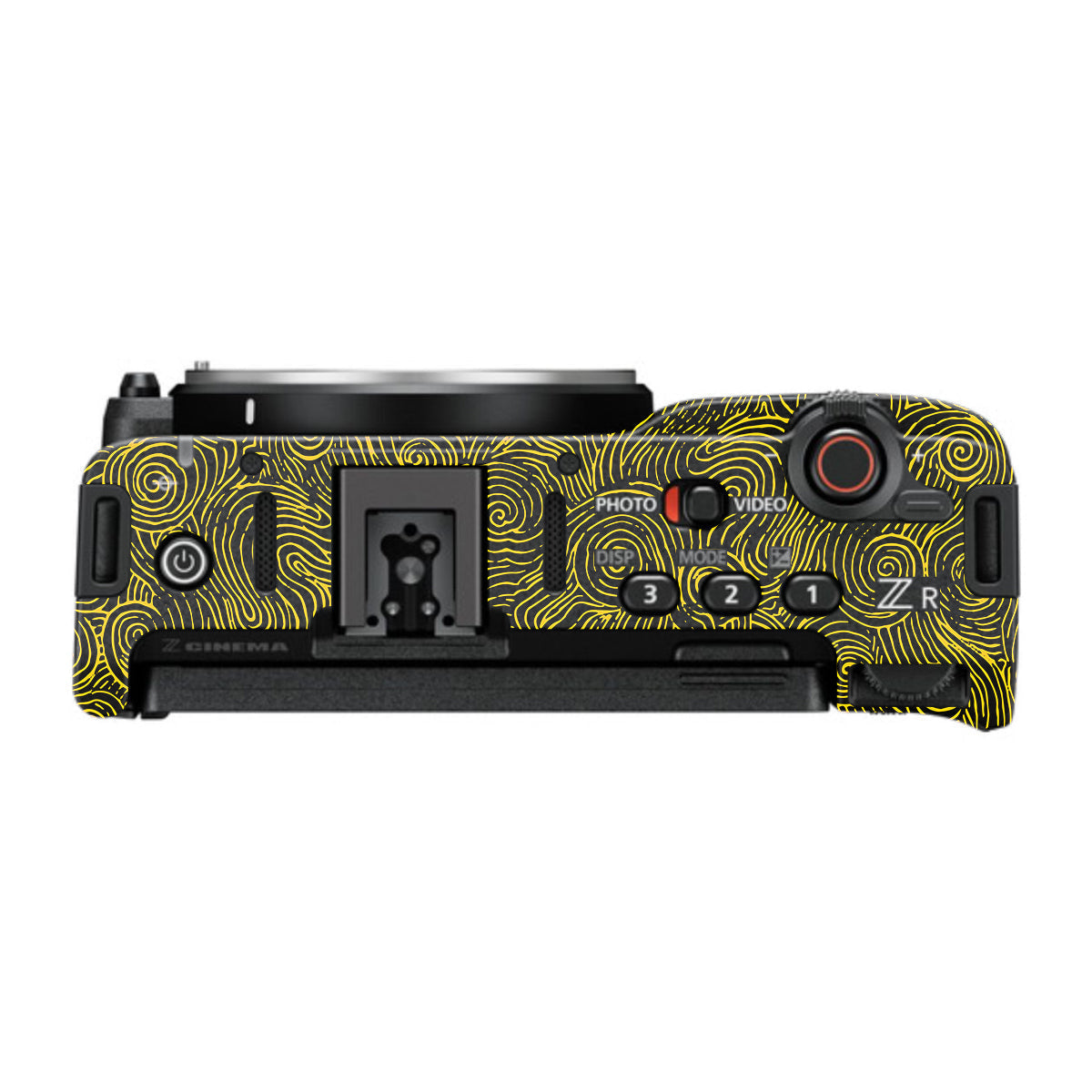 Yellow Spirals Nikon ZR Camera Skin