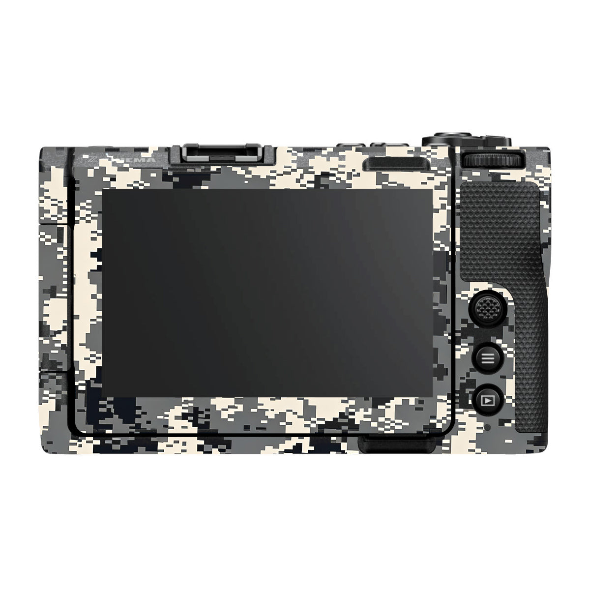 Grey Black Pixel Nikon ZR Camera Skin