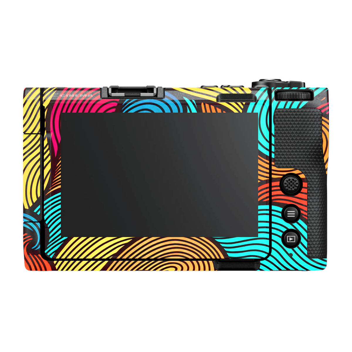 Retro Colorful Doodle Art Pattern Nikon ZR Camera Skin