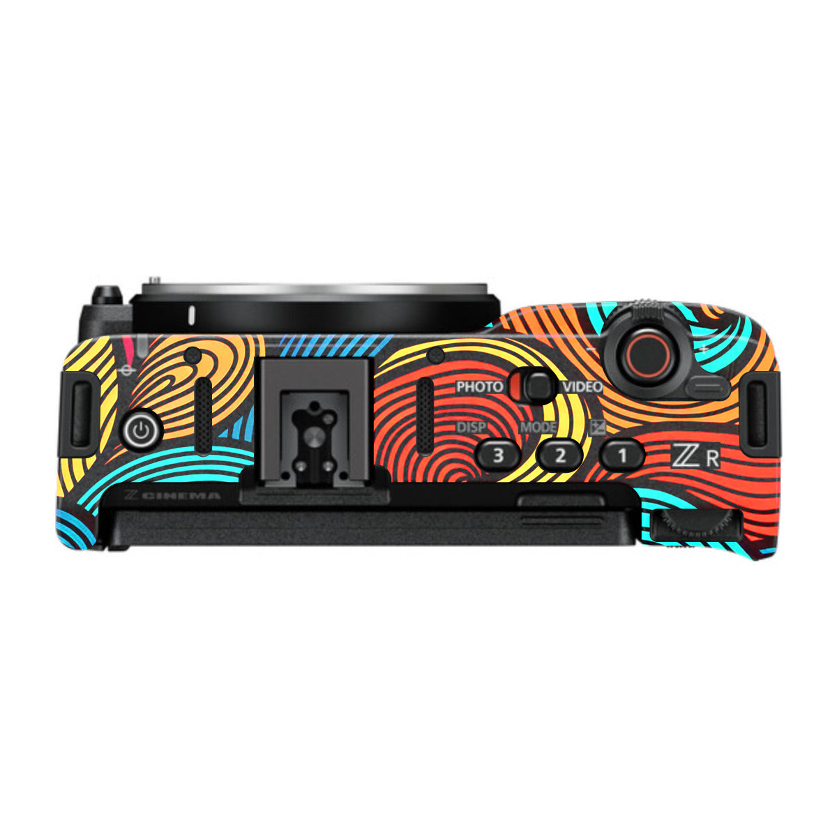 Retro Colorful Doodle Art Pattern Nikon ZR Camera Skin