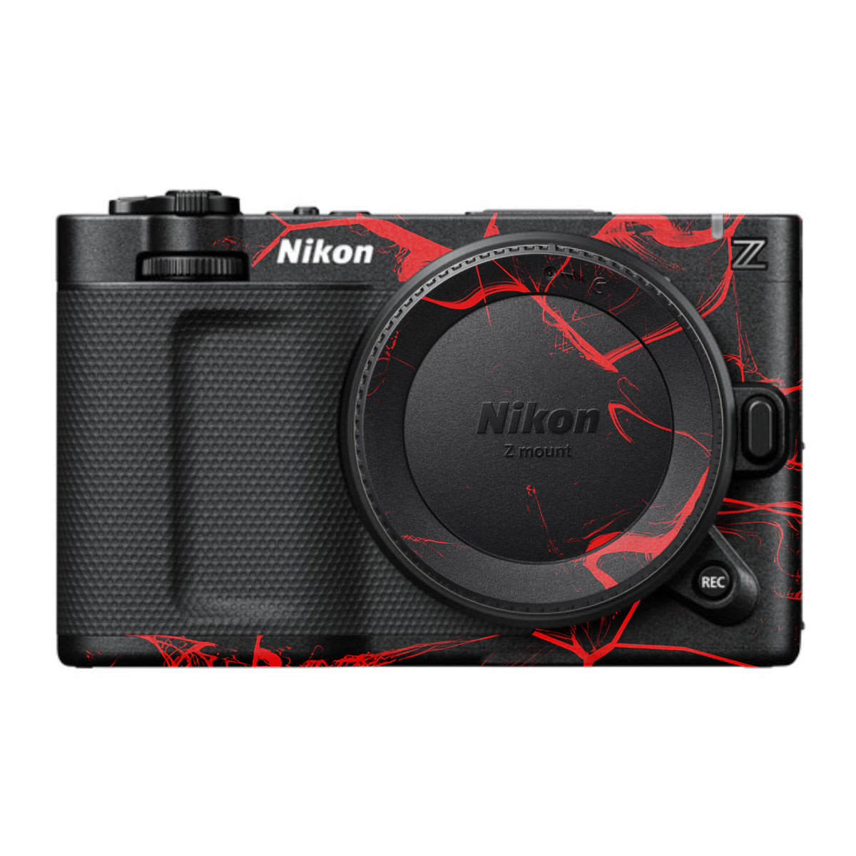 Red Neural Grid Nikon ZR Camera Skin