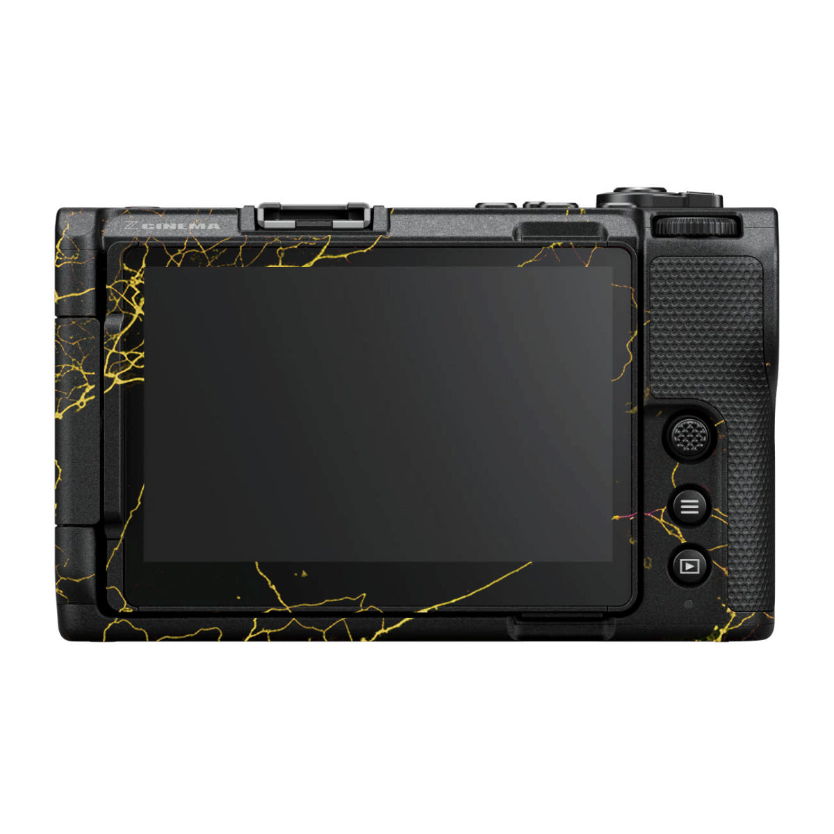 Electric Gold Veins Nikon ZR Camera Skin