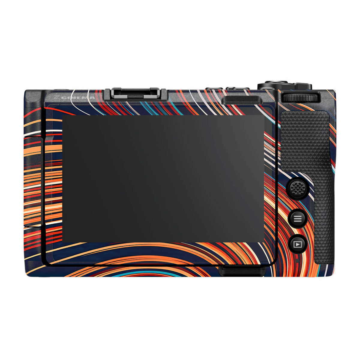 Retro Abstract Striped Swirl Nikon ZR Camera Skin