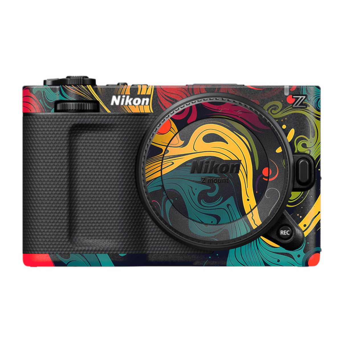 Psychedelic Color Swirl Nikon ZR Camera Skin