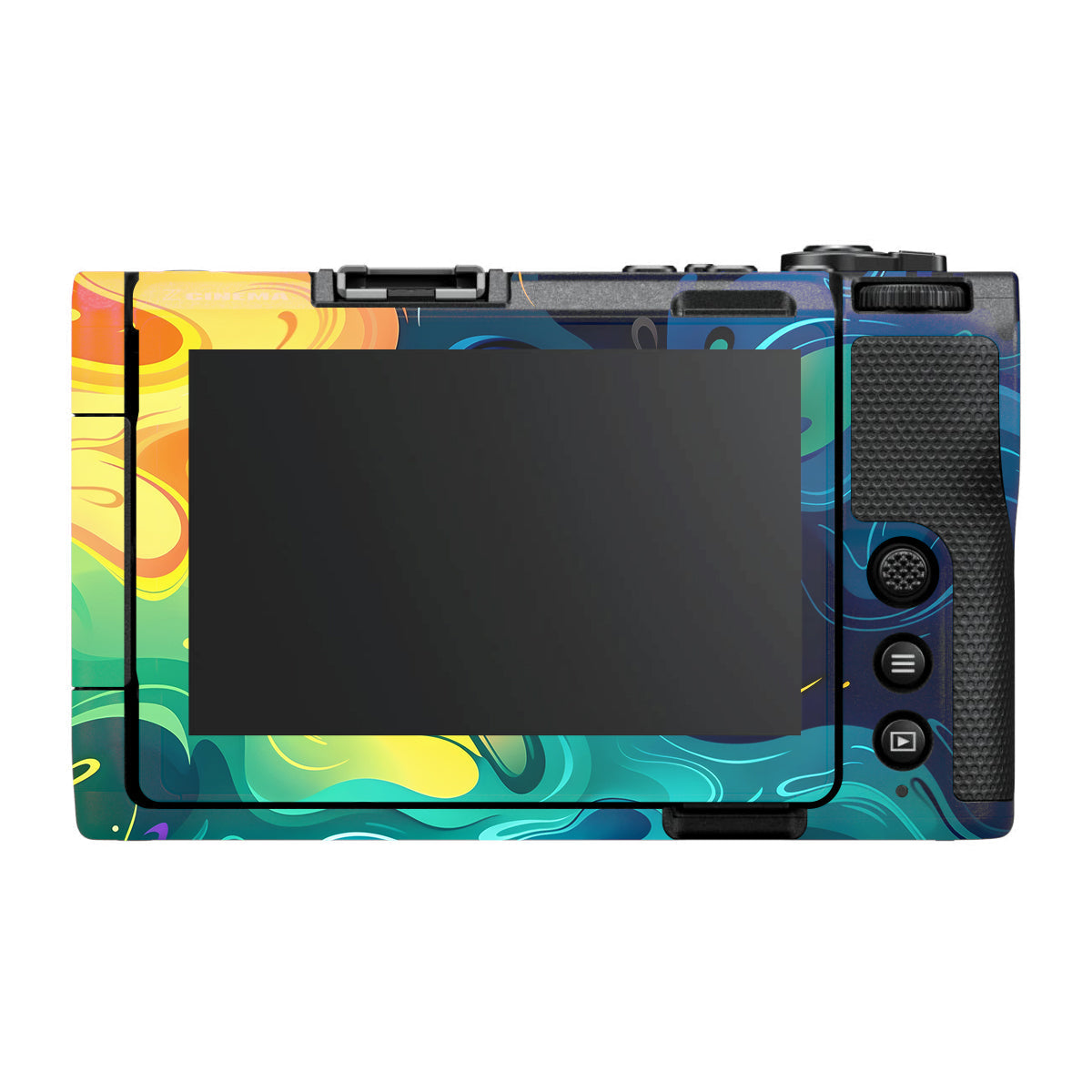 Rainbow Liquid Fusion Nikon ZR Camera Skin