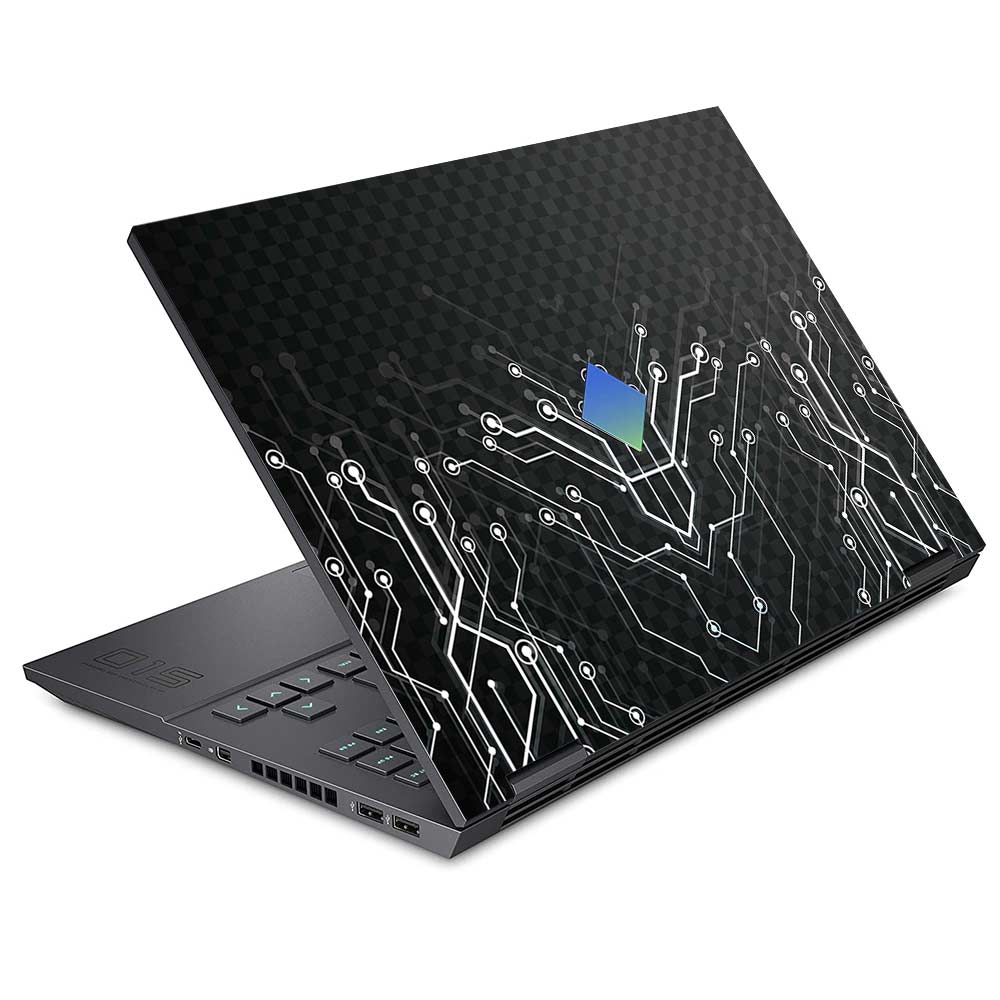 Black Digital Circuit HP Omen 15 Laptop Skin