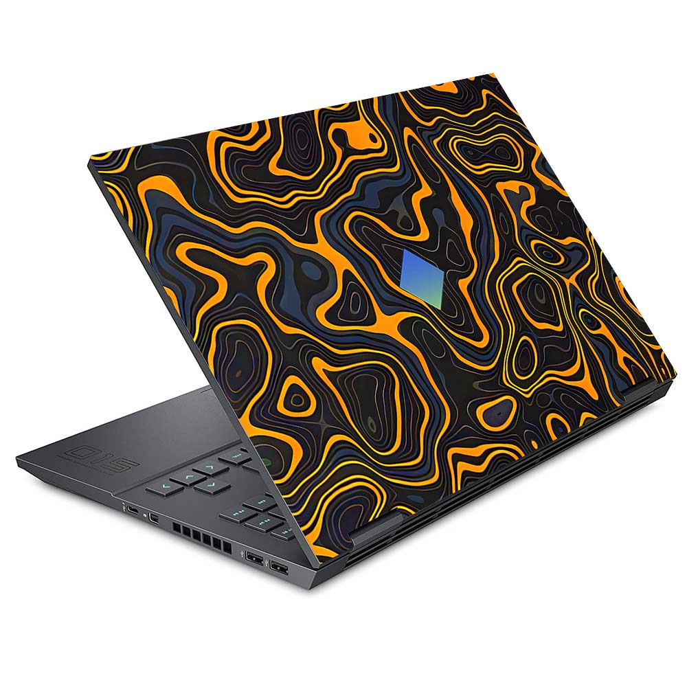 Amber Topographic Waves HP Omen 15 Laptop Skin