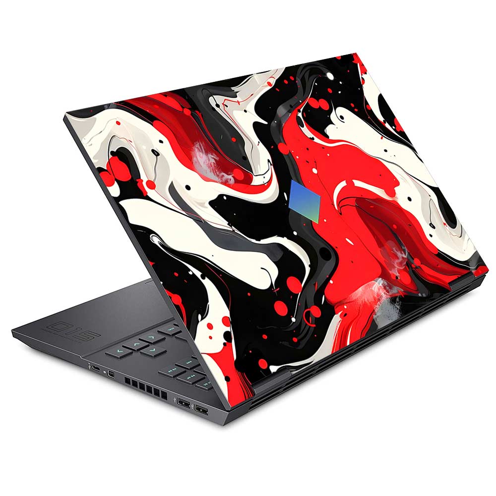 Red and White Paint Swirls HP Omen 15 Laptop Skin