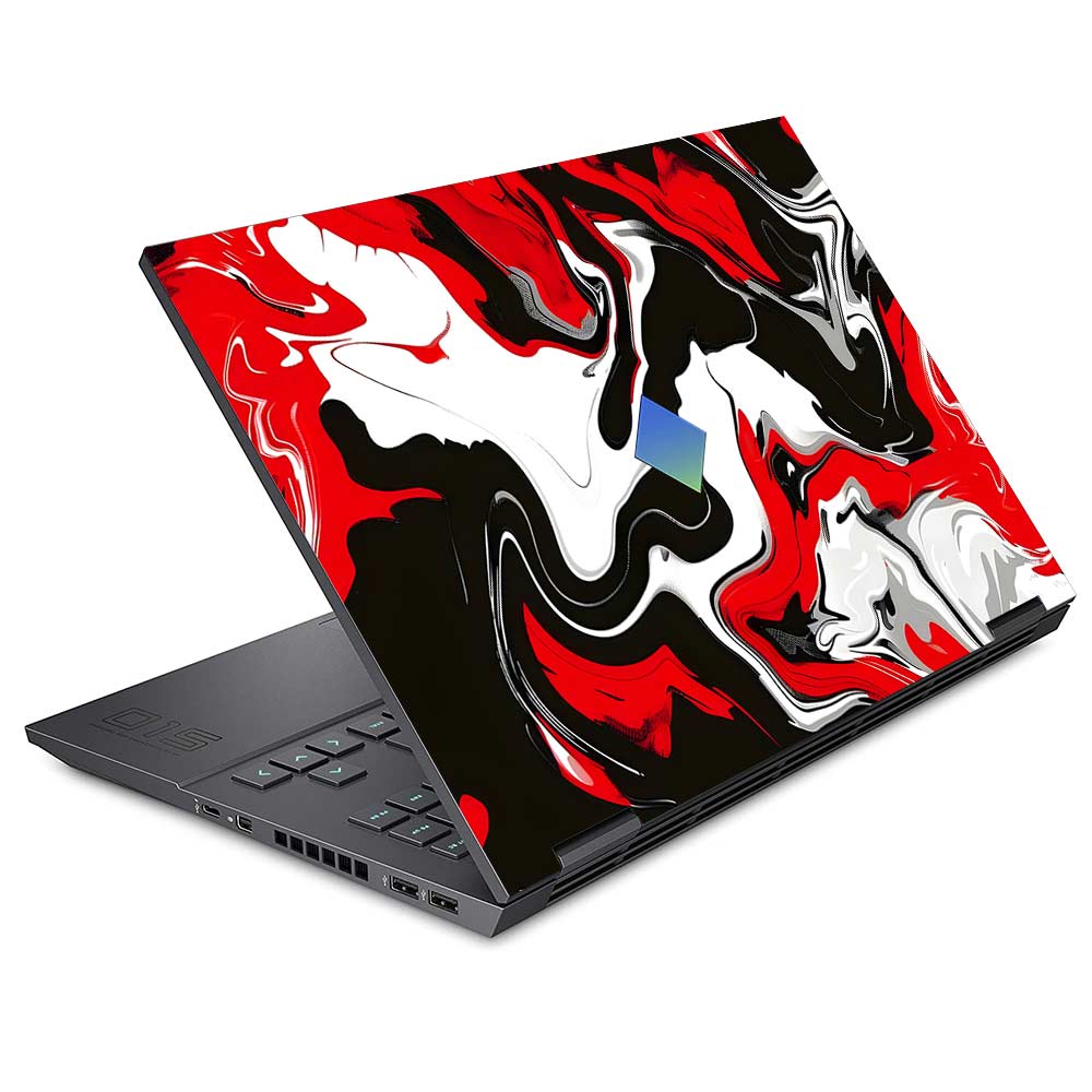 Red and White Marble HP Omen 15 Laptop Skin