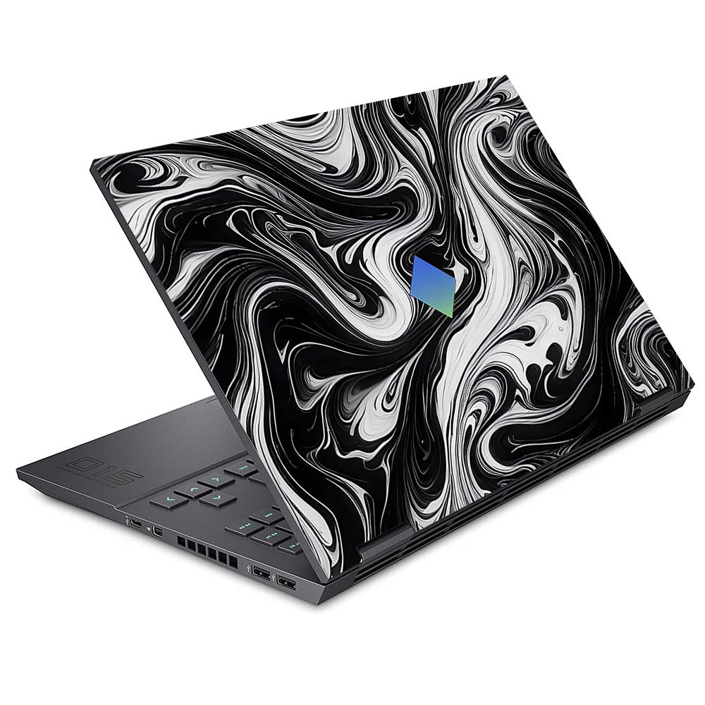 Black and White Marble HP Omen 15 Laptop Skin