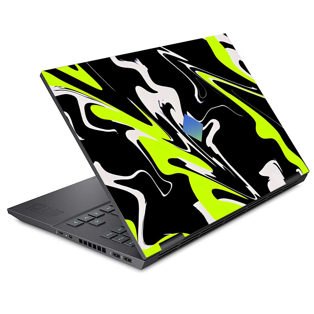 Neon Green and Black Patterns HP Omen 15 Laptop Skin