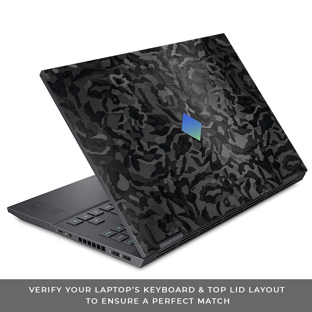 Textured Black Camouflage HP Omen 15 Laptop Skin