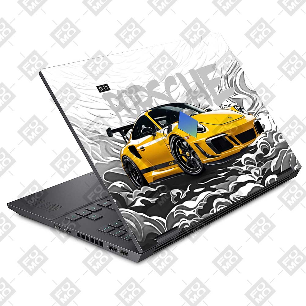 Porsche 911 Yellow Blaze HP Omen 15 Laptop Skin