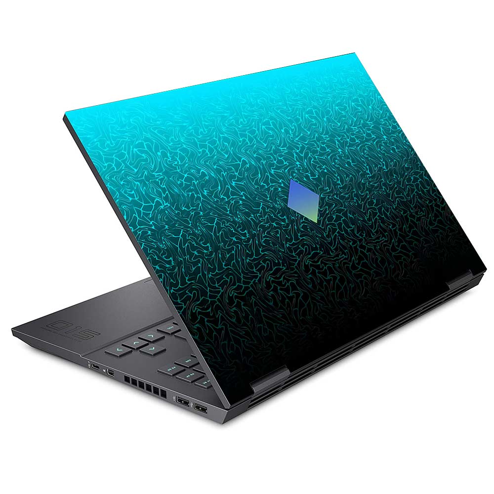 Cyan Blue to Black Gradient HP Omen 15 Laptop Skin