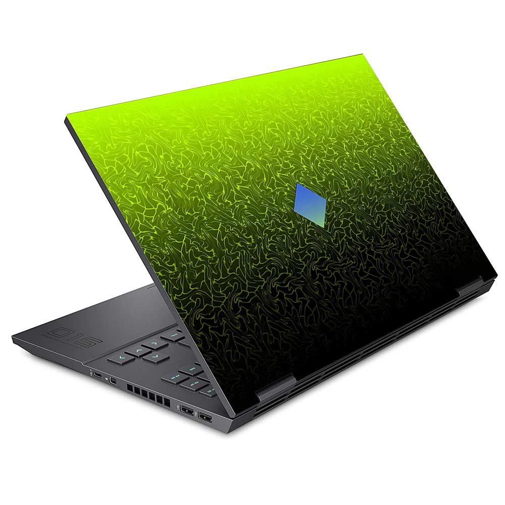 Lime Yellow to Black Gradient HP Omen 15 Laptop Skin