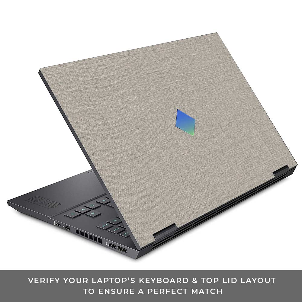 Textured Fabric Grey HP Omen 15 Laptop Skin