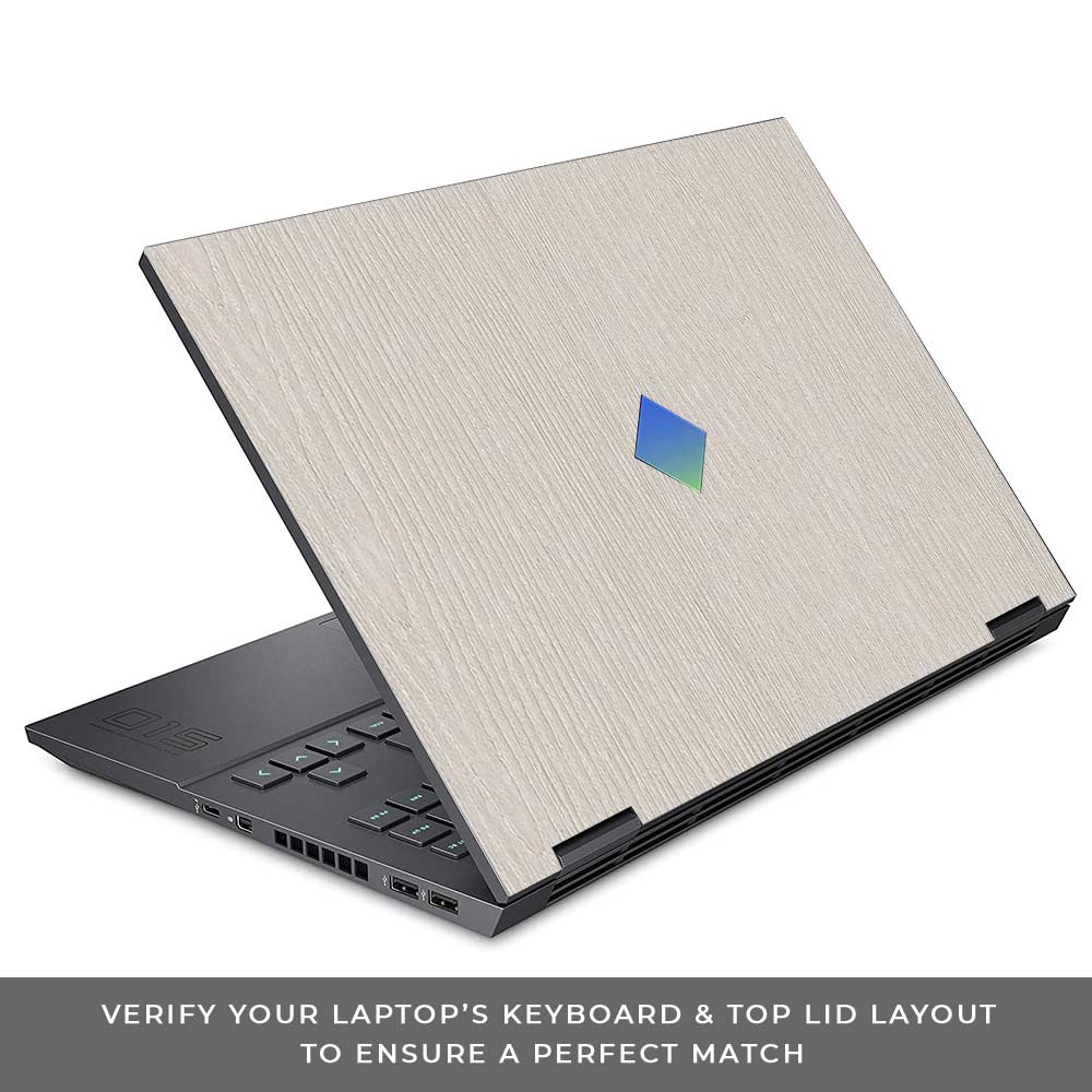 Textured White Wood HP Omen 15 Laptop Skin