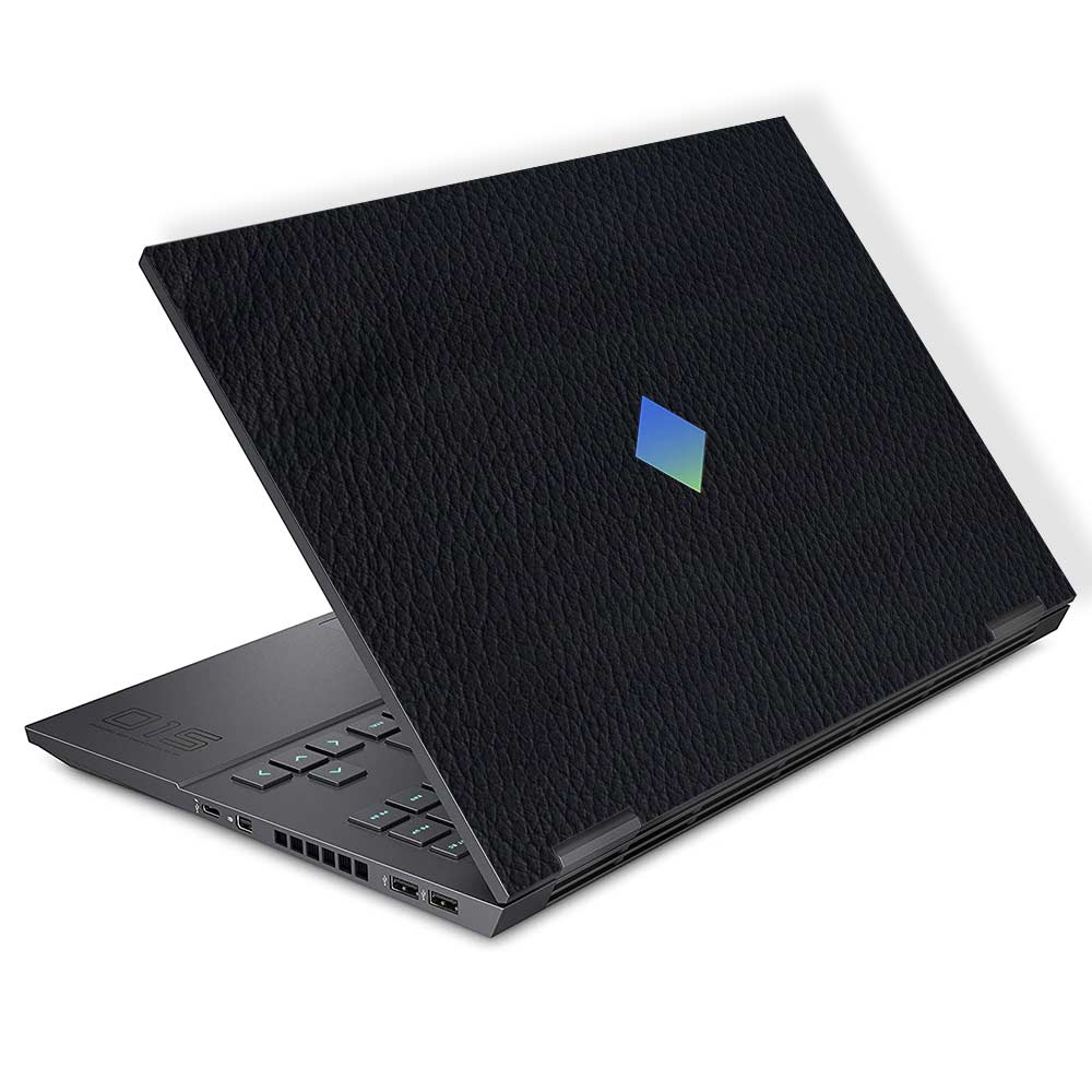 Textured Black Leather HP Omen 15 Laptop Skin