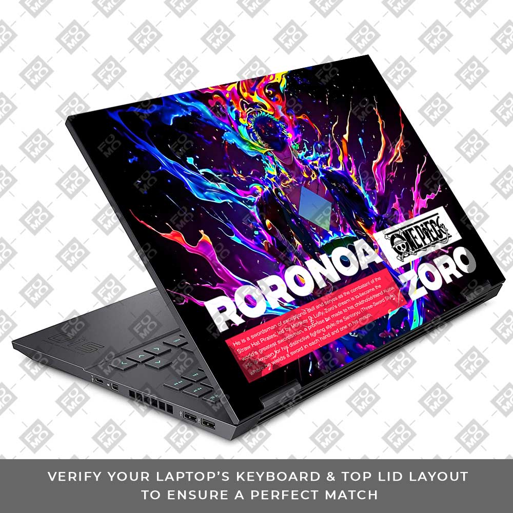 Zoro with Neon Flames HP Omen 15 Laptop Skin