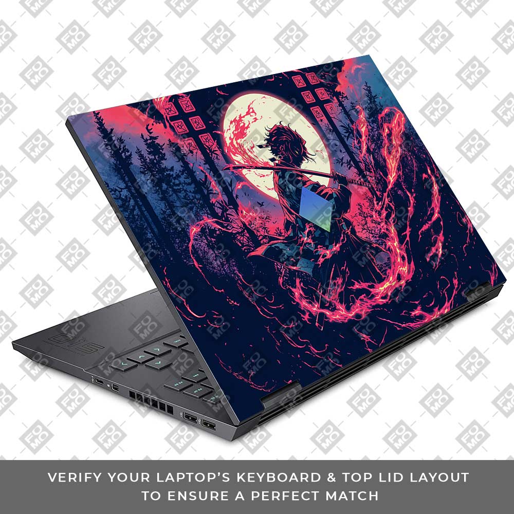 Tanjiro's Flame of Ember HP Omen 15 Laptop Skin