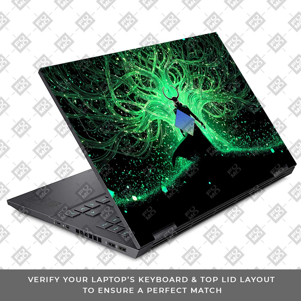 Loki God of Mischief Neon HP Omen 15 Laptop Skin