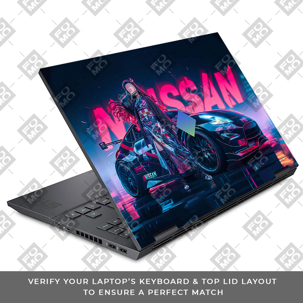 Neon Bloom Nezuko Racer HP Omen 15 Laptop Skin