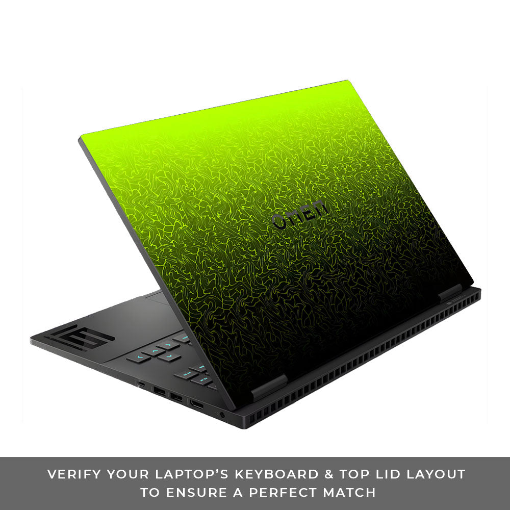 Lime Yellow to Black Gradient HP Omen Gaming 16 Laptop Skin