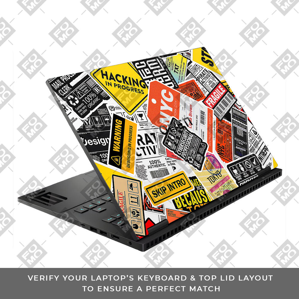 Tech Aesthetic Sticker Collage HP Omen Gaming 16 Laptop Skin