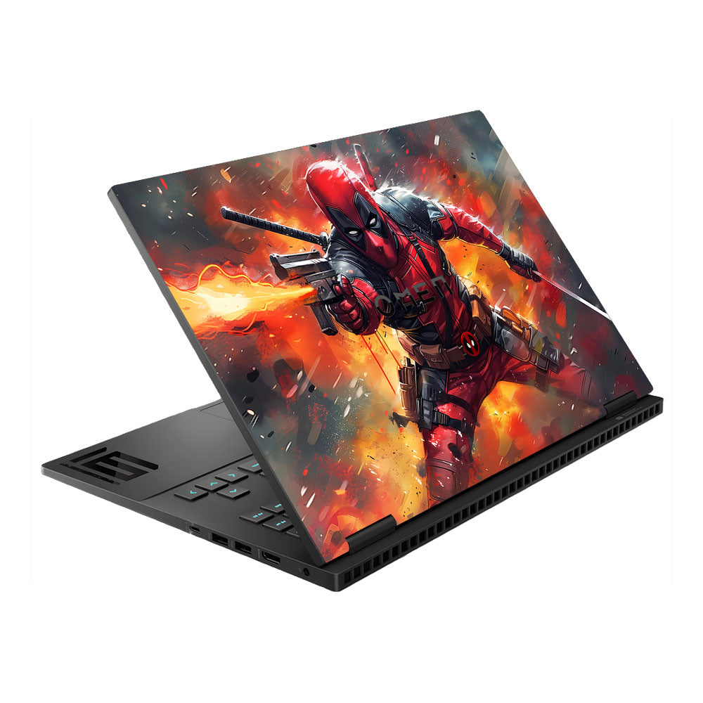Deadpool in Action HP Omen Gaming 16 Laptop Skin