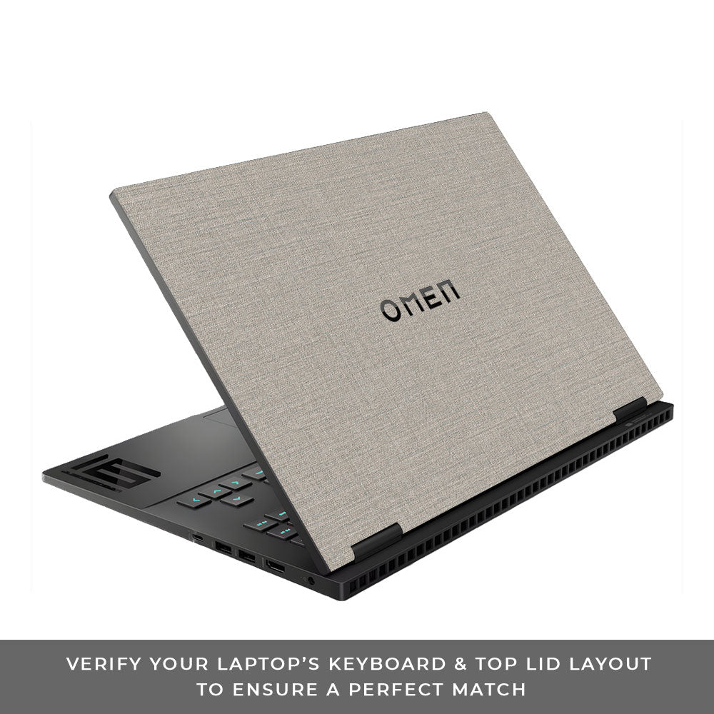 Textured Fabric Grey HP Omen Gaming 16 Laptop Skin