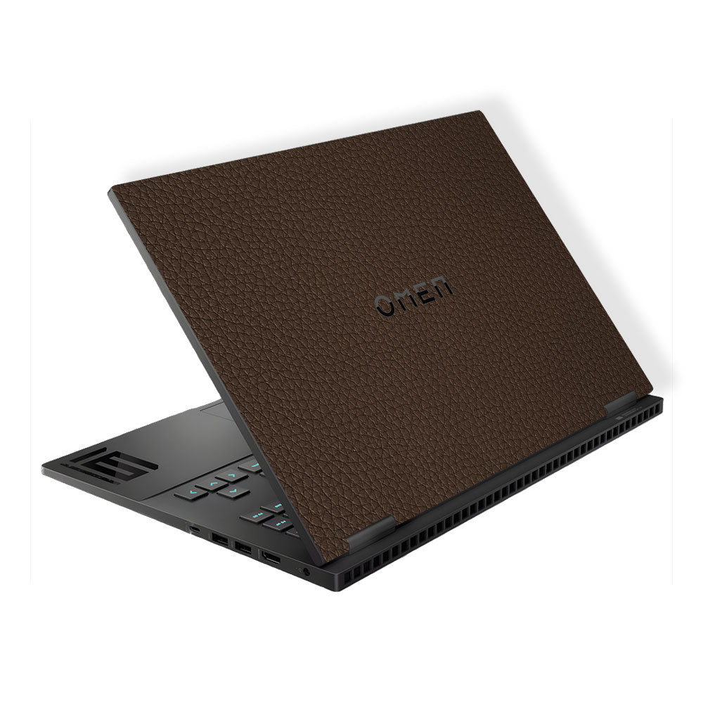 Textured Brown Leather HP Omen Gaming 16 Laptop Skin