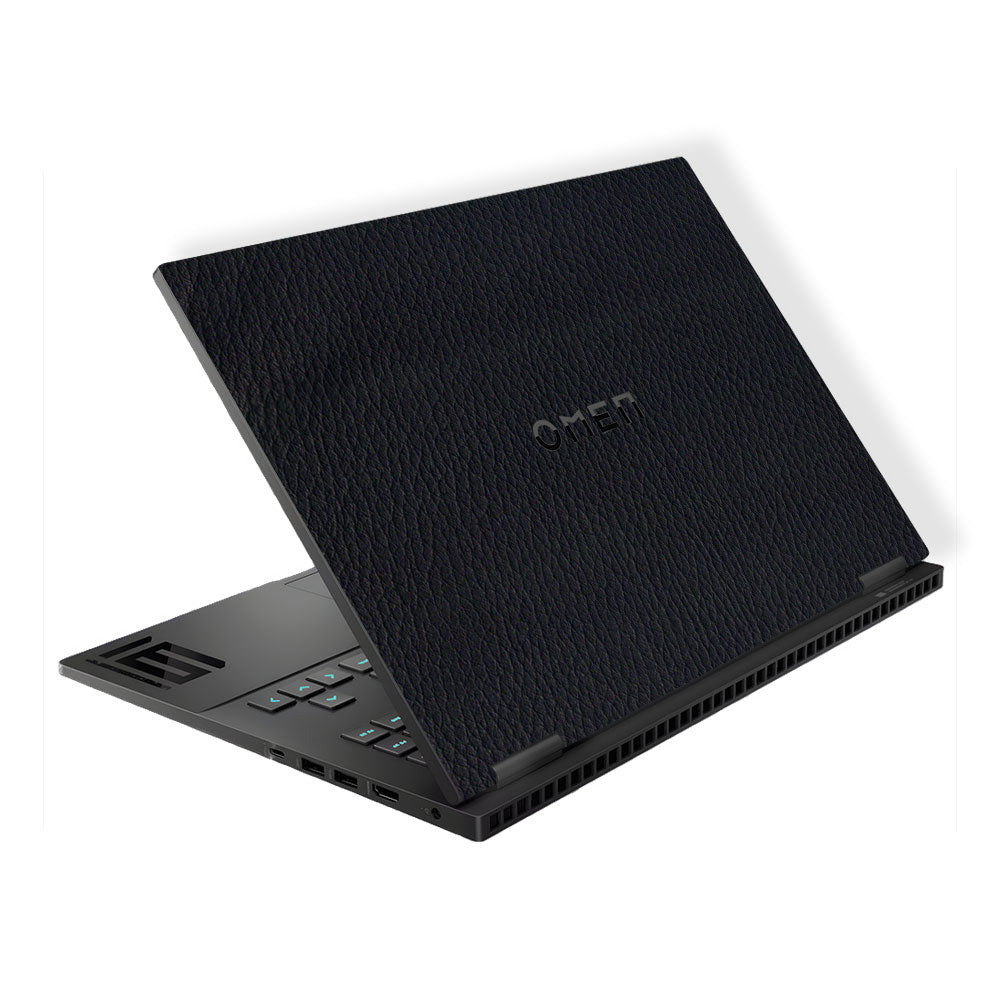 Textured Black Leather HP Omen Gaming 16 Laptop Skin