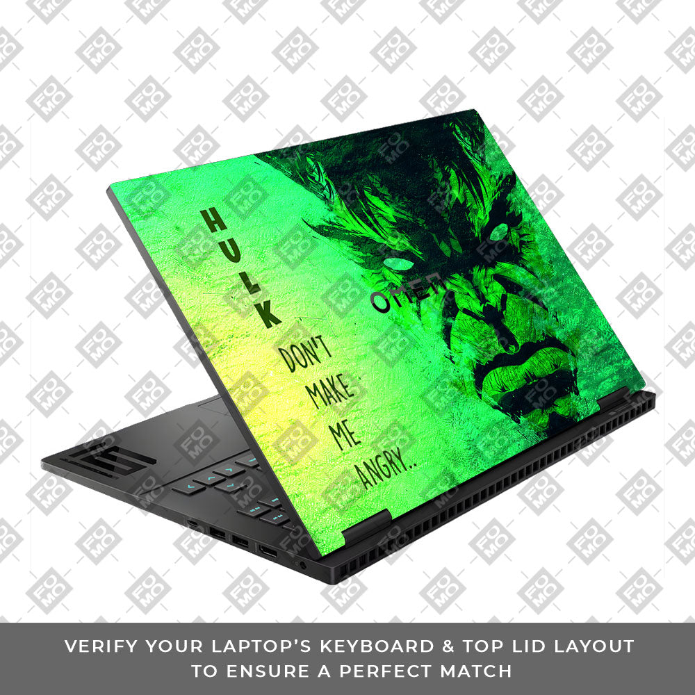 Hulk Don't Make Me Angry HP Omen Gaming 16 Laptop Skin
