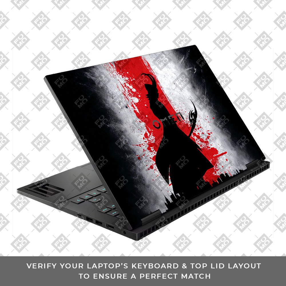Loki Silhouette Red Strike HP Omen Gaming 16 Laptop Skin