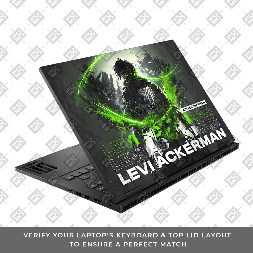 Levi Ackerman Neon Fury HP Omen Gaming 16 Laptop Skin