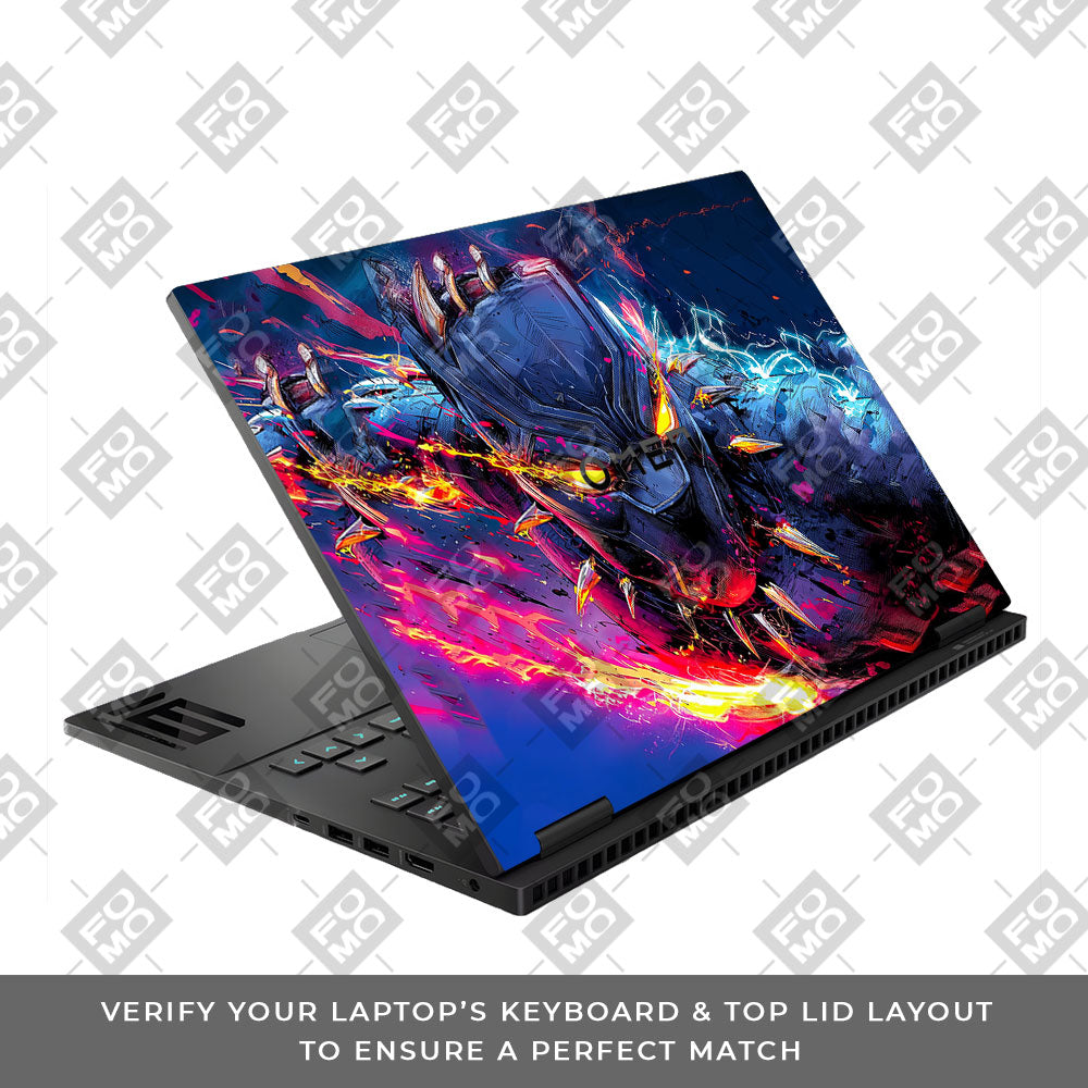 Vibranium Fury Wakandan Charge HP Omen Gaming 16 Laptop Skin