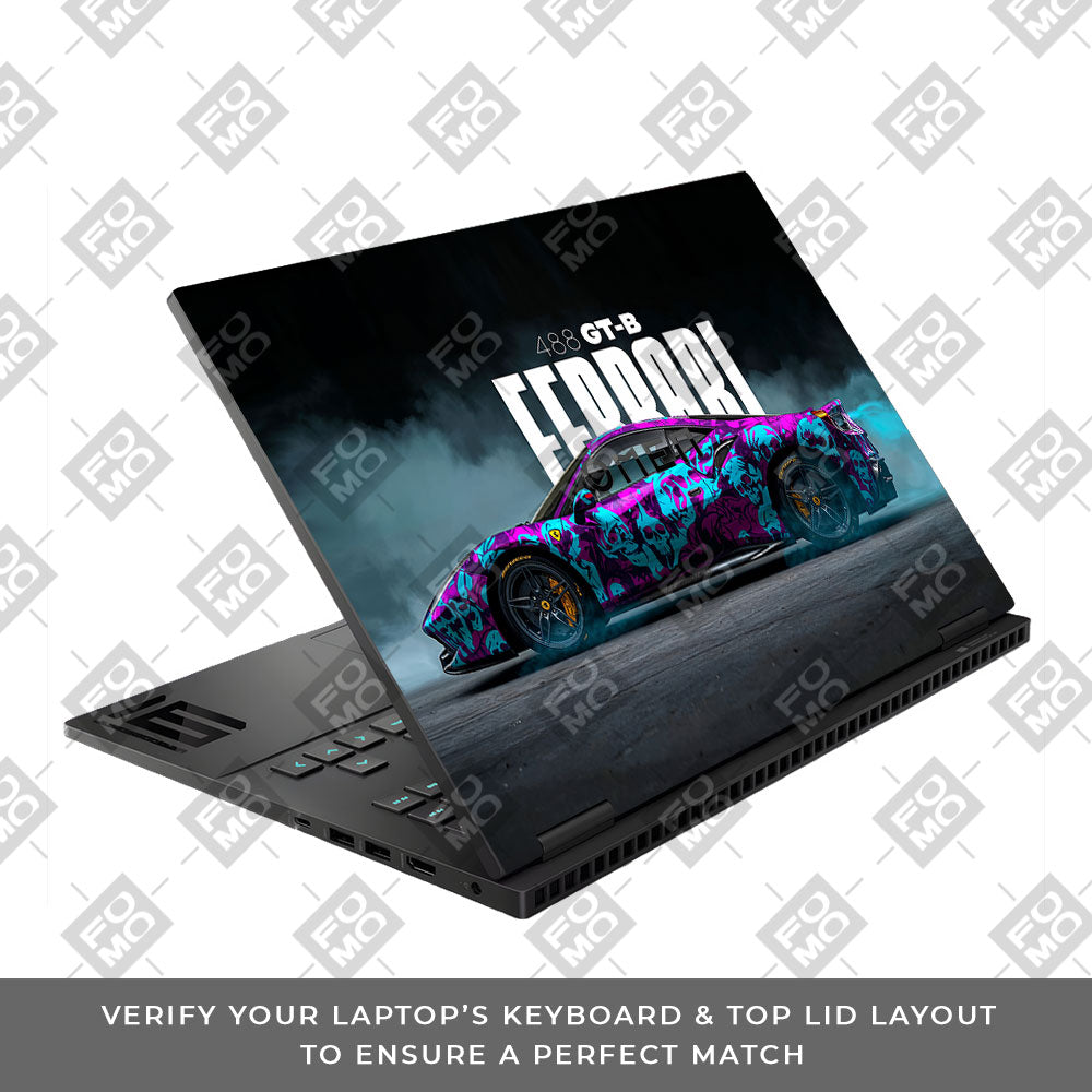 Psycho Drive Ferrari 488 HP Omen Gaming 16 Laptop Skin