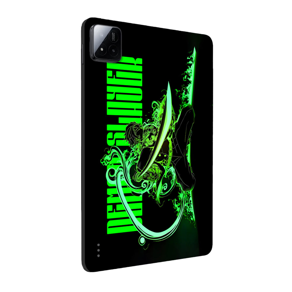 Xiaomi Pad 7 Tanjiro Green Flame Dance Anime Tablet Skins
