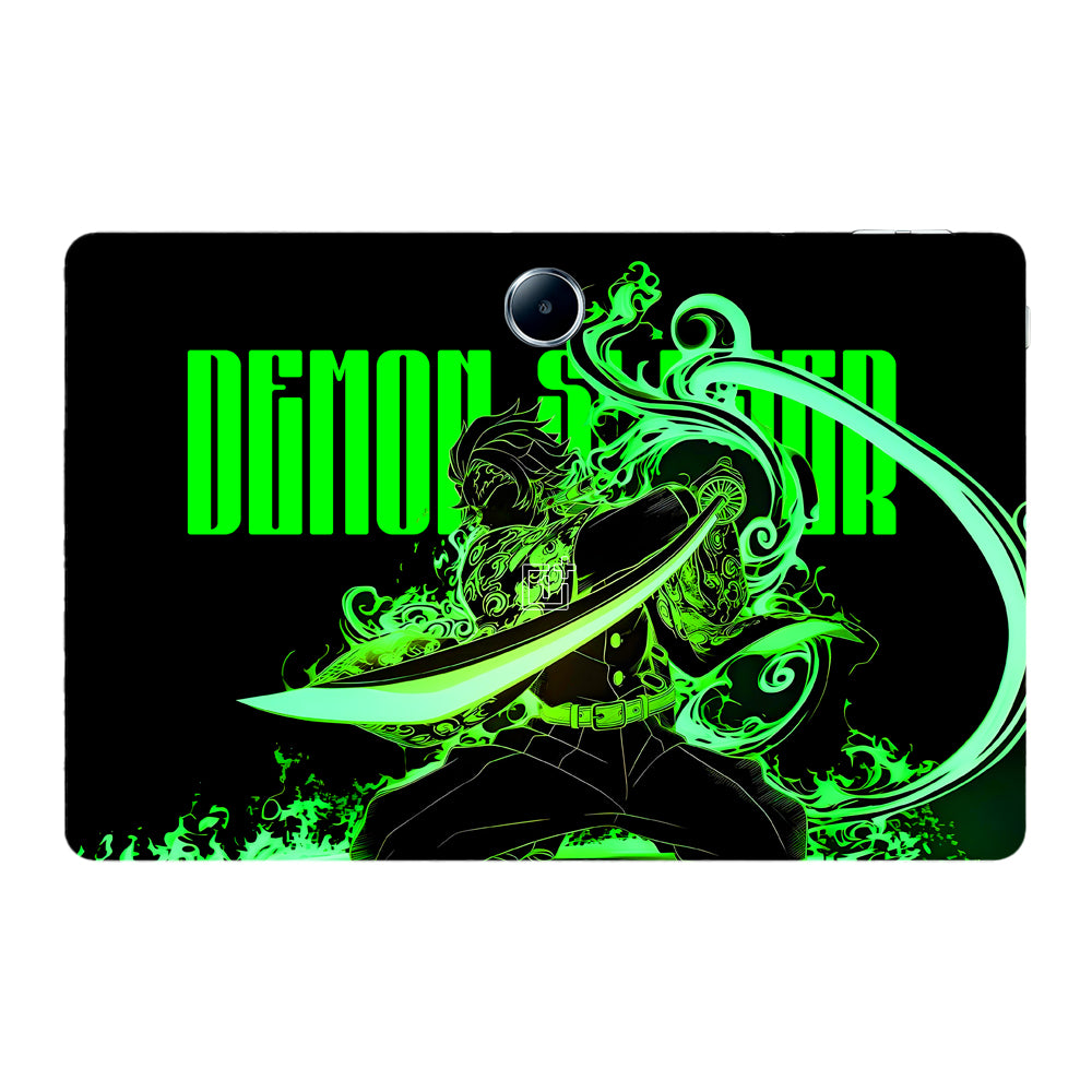 OnePlus Pad Lite Tanjiro Green Flame Dance Anime Tablet Skins