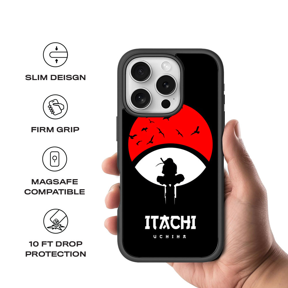 Itachi Uchiha The Clan Killer 3D Skin with Shockguard Armour Magsafe Case for Apple iPhone 16 Pro