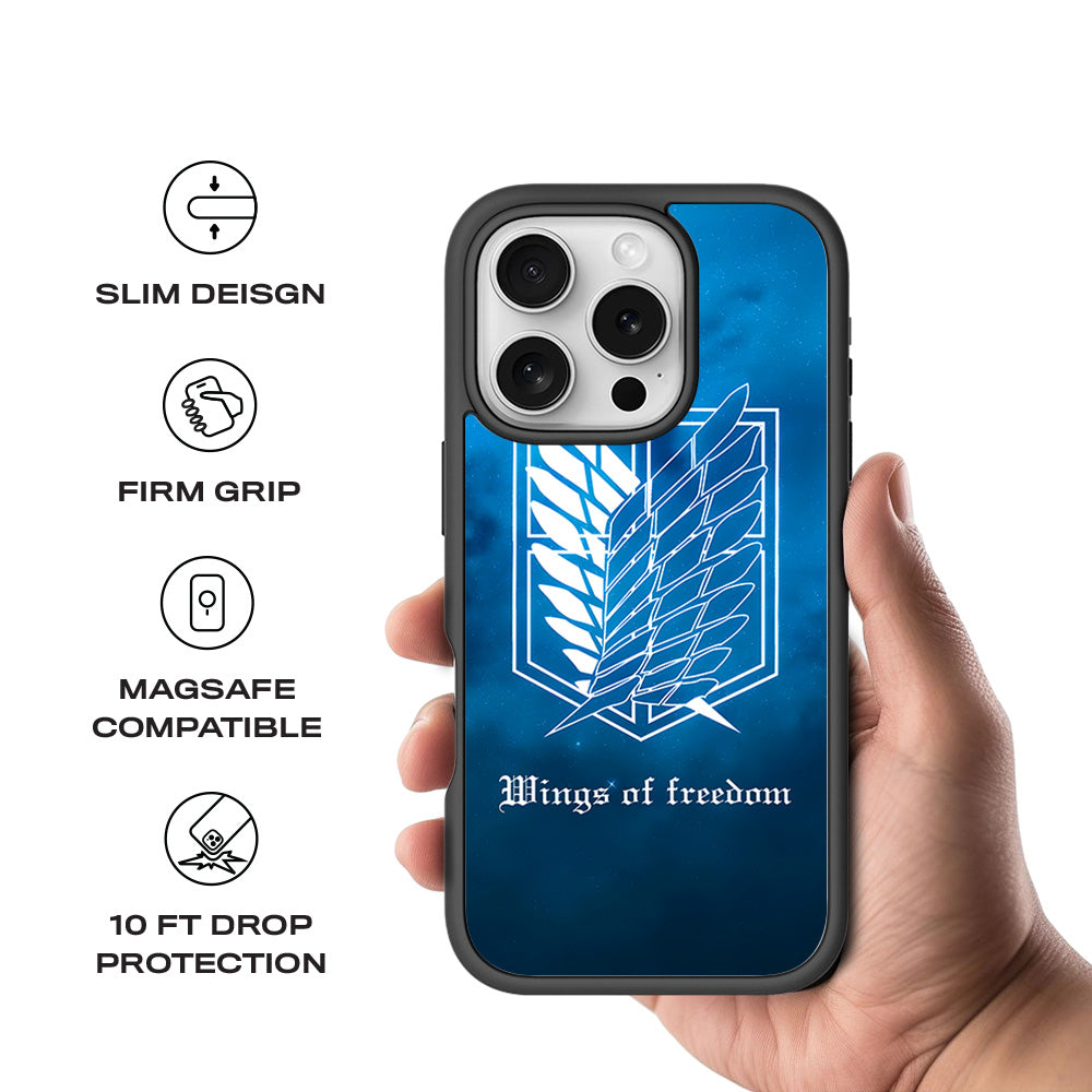 Scouting Legion AOT 3D Skin with Shockguard Armour Magsafe Case for Apple iPhone 16 Pro