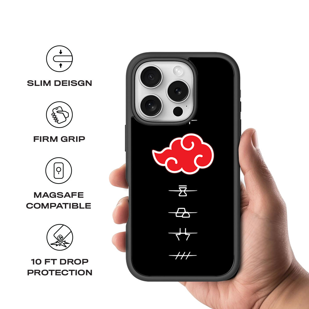 Akatsuki Logo Naruto Anime 3D Skin with Shockguard Armour Magsafe Case for Apple iPhone 16 Pro