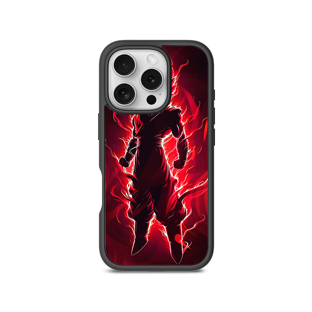 Goku in Fiery Red 3D Skin with Shockguard Armour Magsafe Case for Apple iPhone 16 Pro