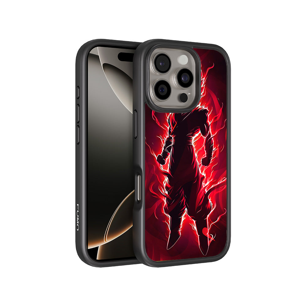 Goku in Fiery Red 3D Skin with Shockguard Armour Magsafe Case for Apple iPhone 16 Pro