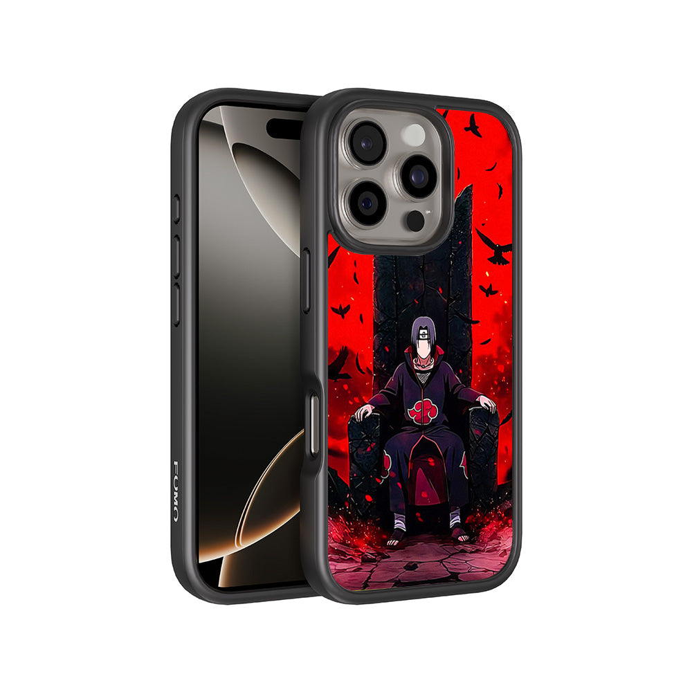 Itachi Uchiha Sitting on Throne 3D Skin with Shockguard Armour Magsafe Case for Apple iPhone 16 Pro