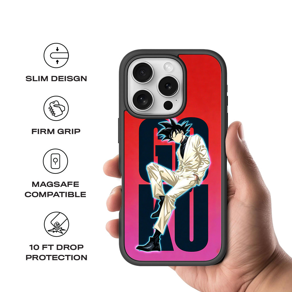 Goku Streetwear Aura 3D Skin with Shockguard Armour Magsafe Case for Apple iPhone 16 Pro