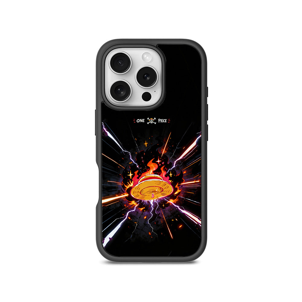 One Piece Fire Hat 3D Skin with Shockguard Armour Magsafe Case for Apple iPhone 16 Pro
