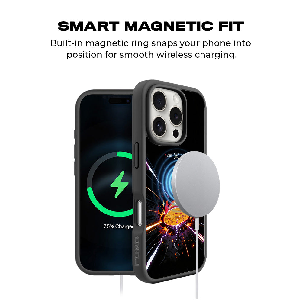 One Piece Fire Hat 3D Skin with Shockguard Armour Magsafe Case for Apple iPhone 16 Pro
