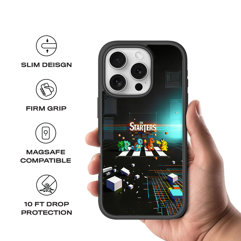 The Pokemon Starters 3D Skin with Shockguard Armour Magsafe Case for Apple iPhone 16 Pro